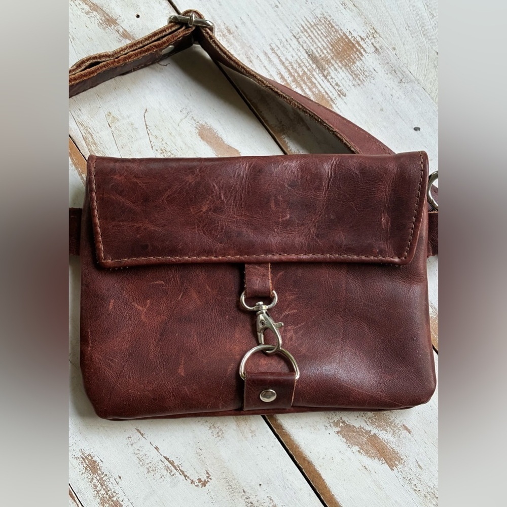 SABRA & SAND handcrafted leather crossbody bag leather boho minimalist purse EUC - Picture 3 of 15